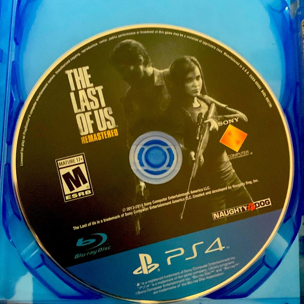 Last Of Us Remastered PlayStation 4 disk